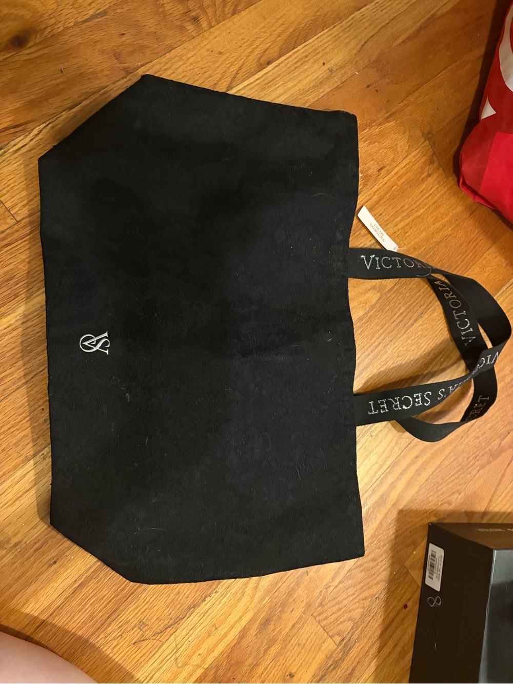 Victoria's Secret Black Branded Strap Tote